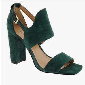Banana Republic BLYSS Block Heel in Green Suede